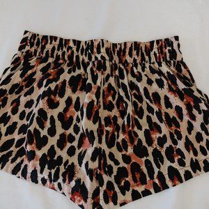 Leopard Print Satin Shorts Size M